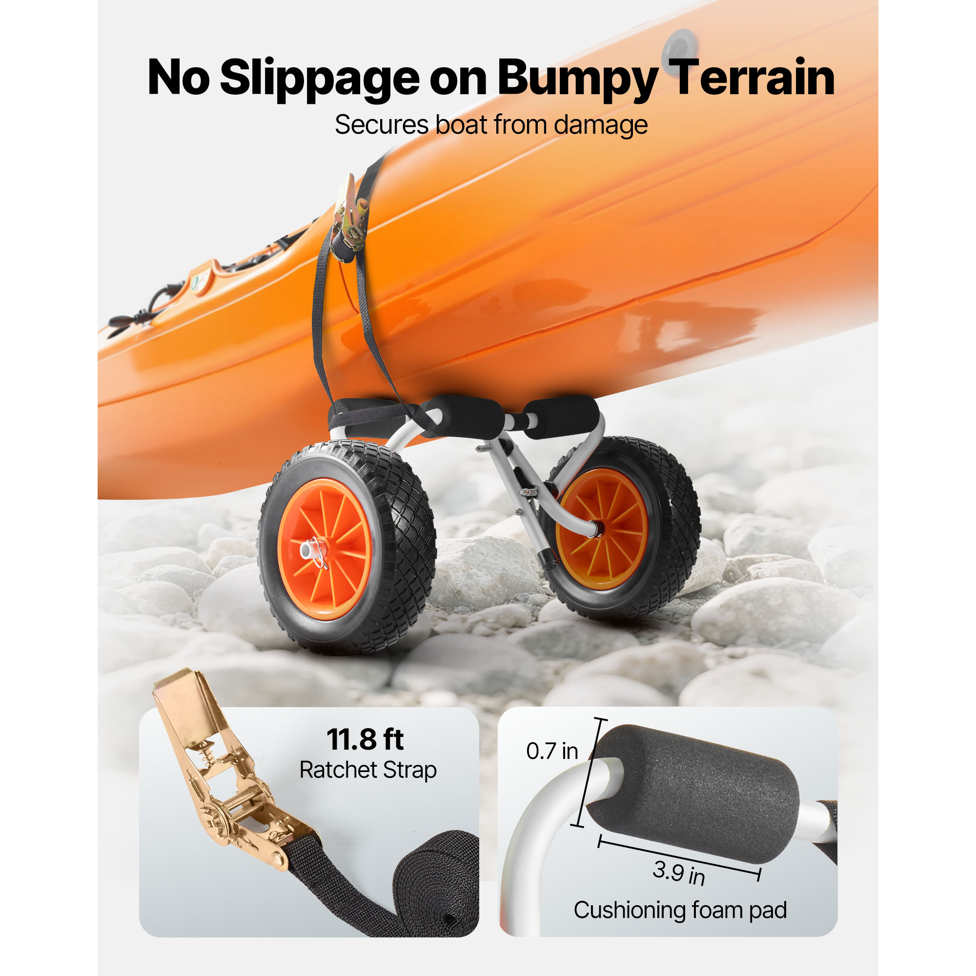 SucceBuy 200ポンド カヤックカート 折りたたみ式 - Fishing Kayak Cart のレビューと価格